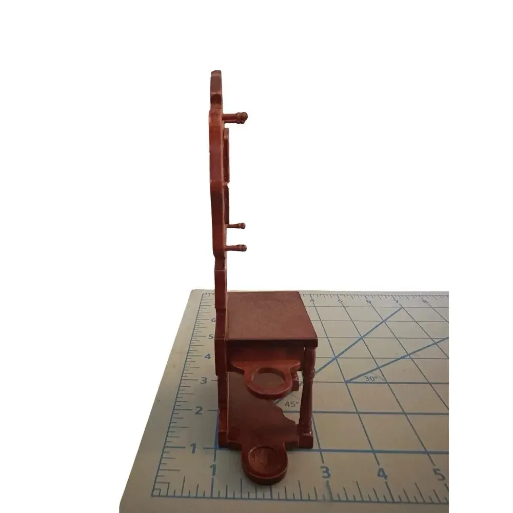Vintage Victorian Red Wood Hall Tree Dollhouse Furniture 1:12 Miniature Hallway